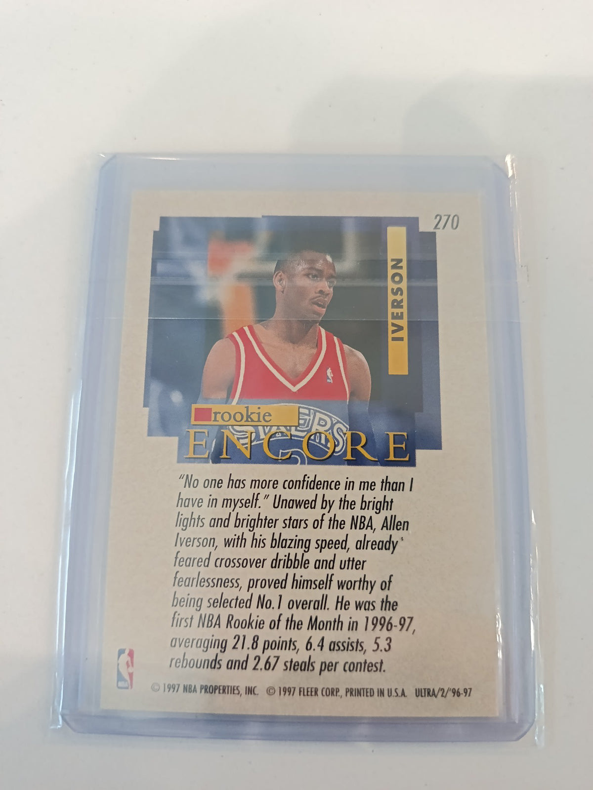1996-97 Fleer Ultra Encore Allen Iverson #270 - view 2