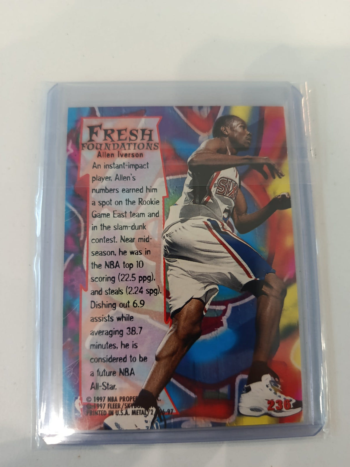 1996-97 Fleer Metal Fresh Foundations Allen Iverson #236 - view 2