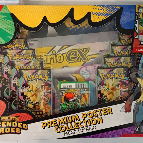 Pokemon Mega Evolution—Ascended Heroes Mega Lucario ex Premium Poster Collection 2025 (Eng