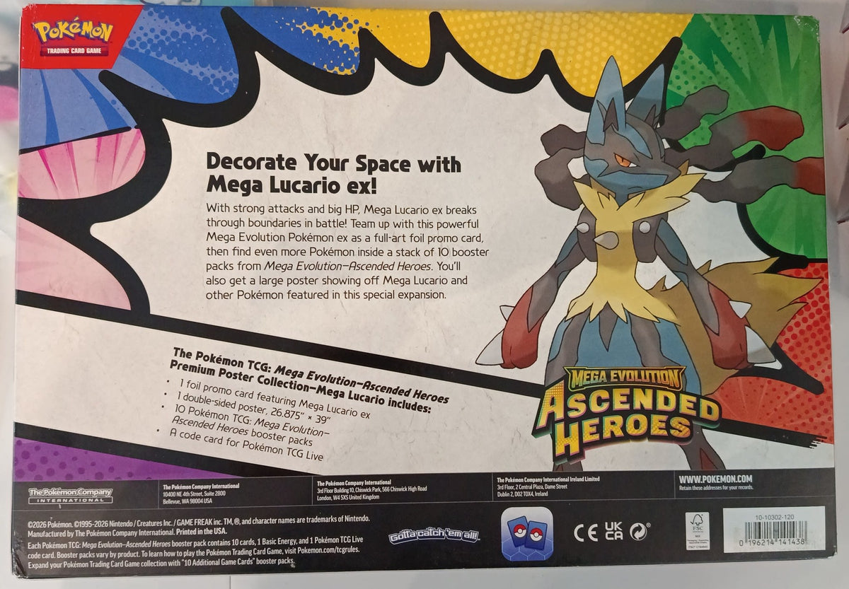 Pokemon Mega Evolution—Ascended Heroes Mega Lucario ex Premium Poster Collection 2025 (Eng - view 2