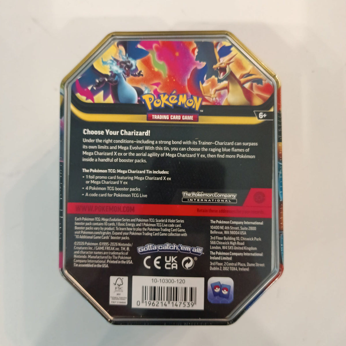 Pokemon Mega Charizard Tin Mega Charizard Y ex 2026 (English) - view 2