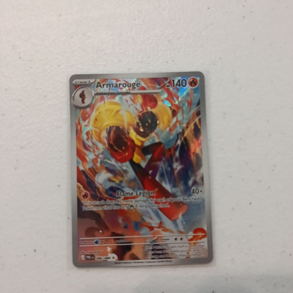 2025 Pokemon Company Prismatic Evolutions Flame Legion Armarouge Illustration Rare #085/26
