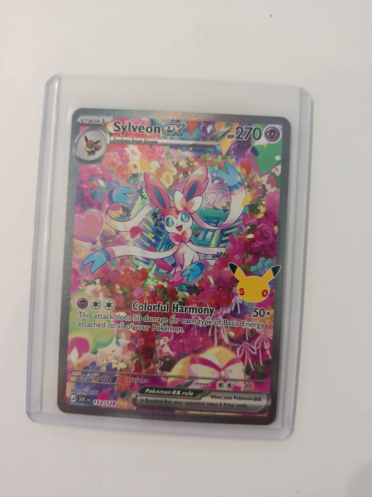 Pokemon Sylveon ex Scarlet & Violet Promo (30C EN / Pokémon 30th Anniversary) #153/128 202