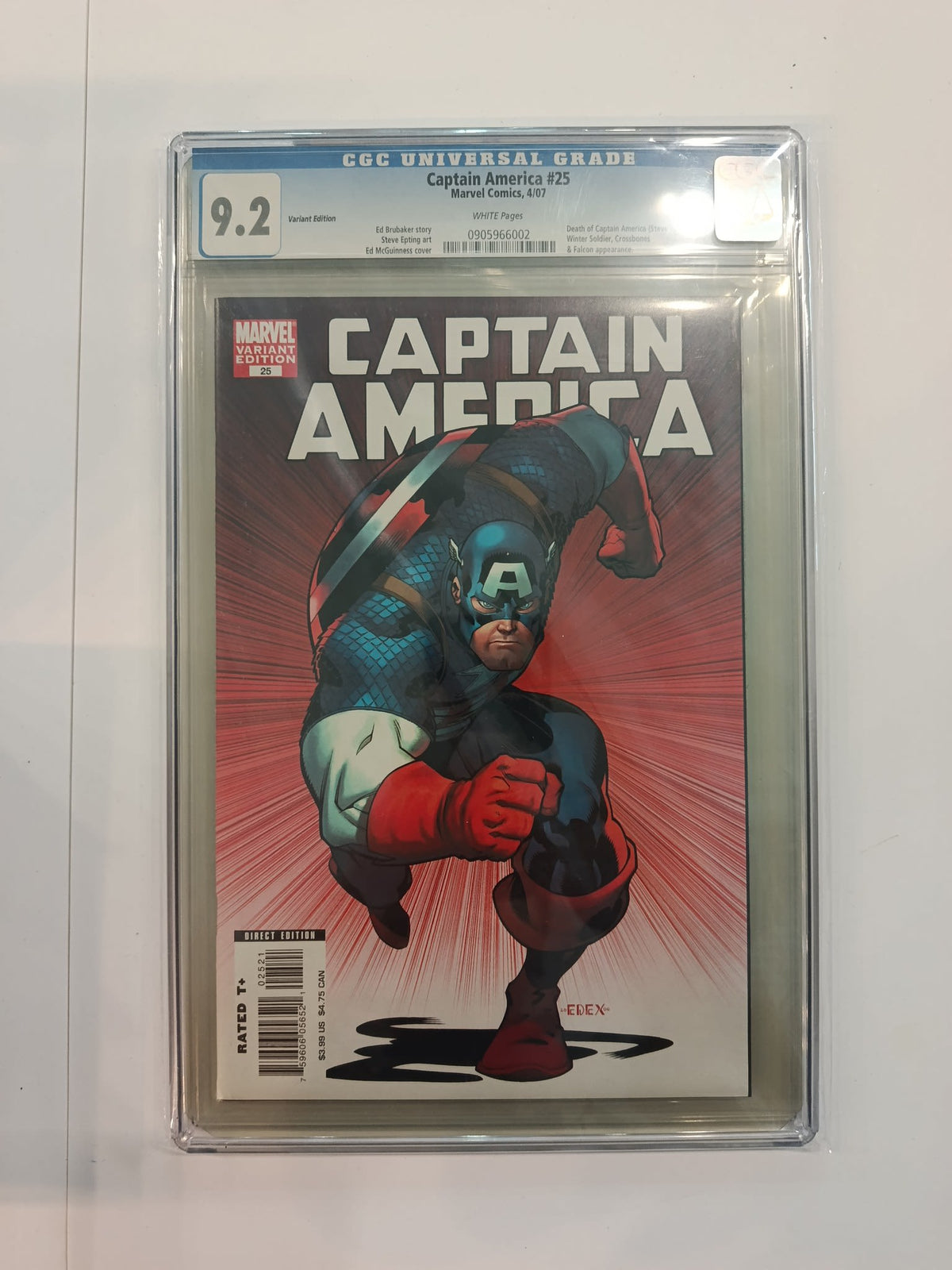 2007 Marvel Comics Captain America Captain America Variant Edition #25 CGC 9.2