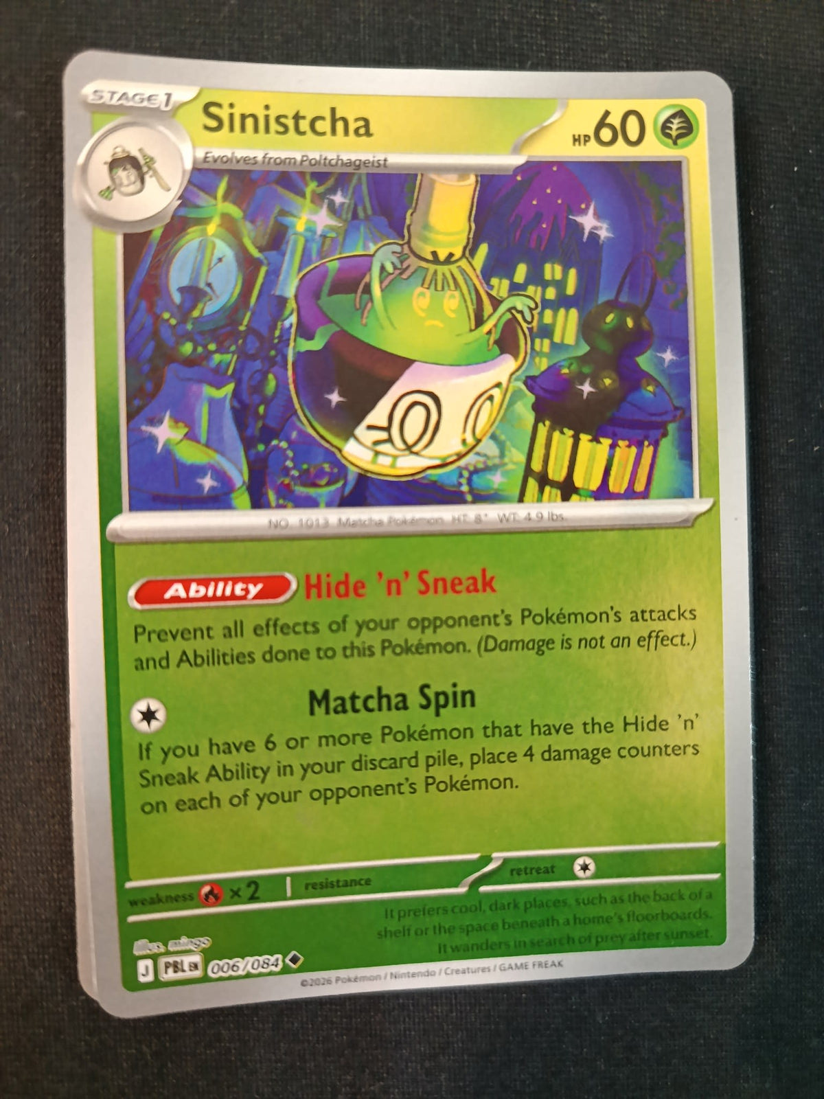 Pokemon Sinistcha PBLs #006/084 2026 (Japanese)