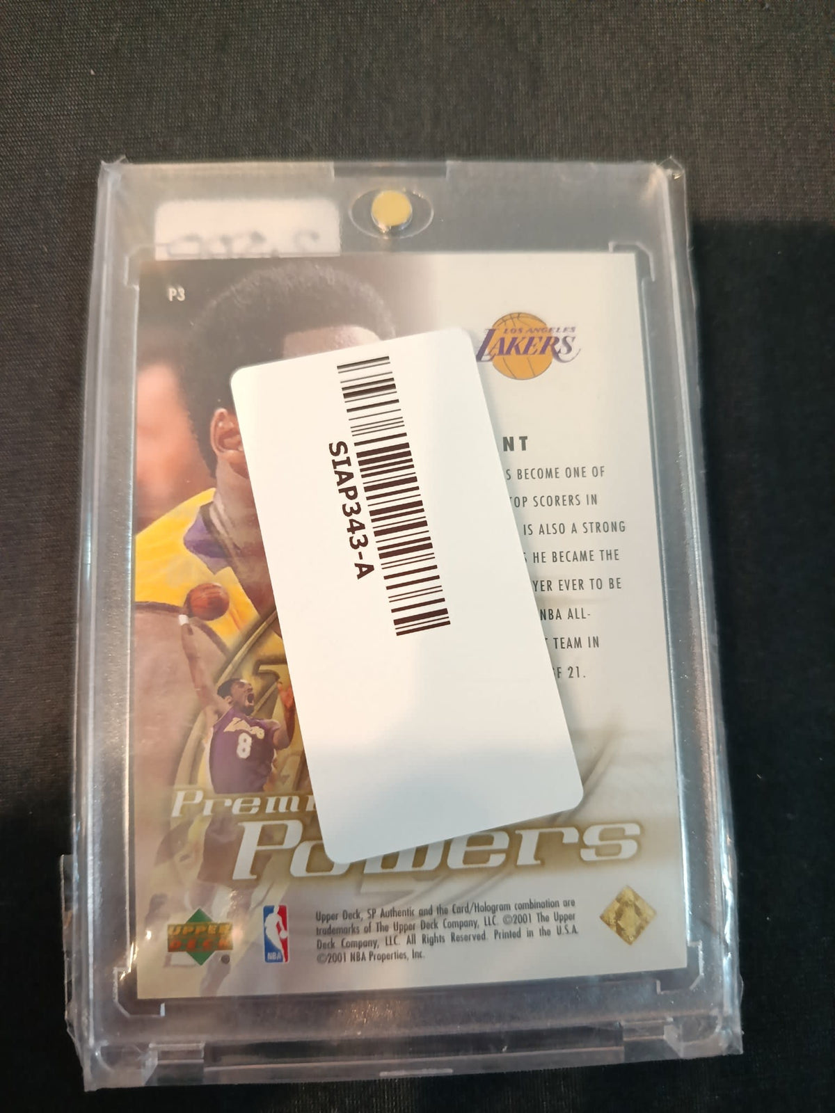 2000-01 Upper Deck SP Authentic Premier Powers Kobe Bryant #P3 - view 2