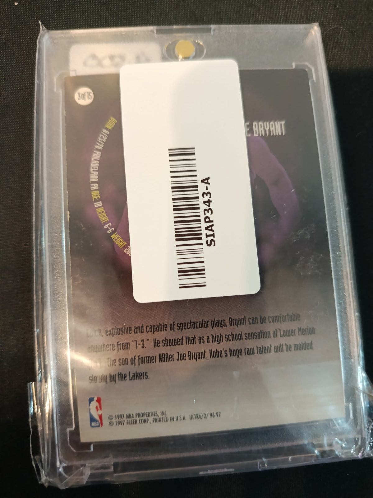 1996-97 Fleer Ultra Rookies Kobe Bryant #3 - view 2