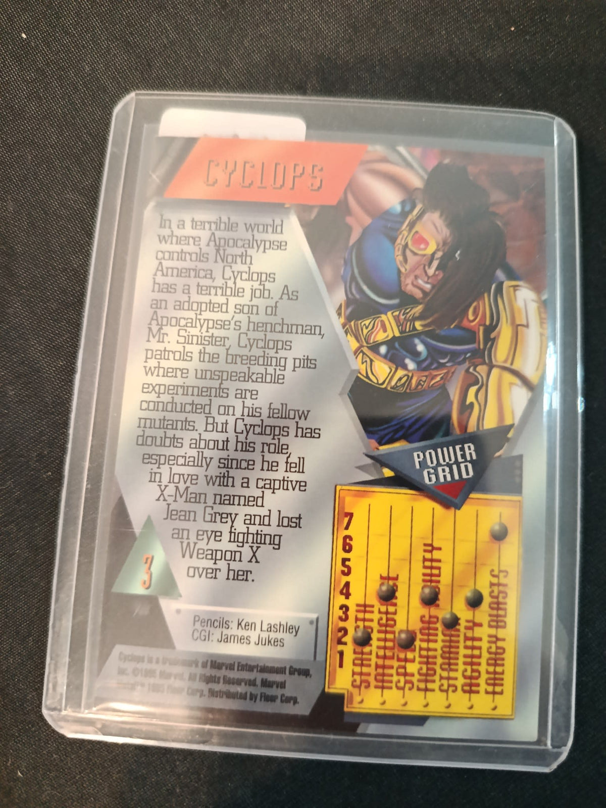 1995 Fleer Marvel Metal Cyclops #3 - view 2