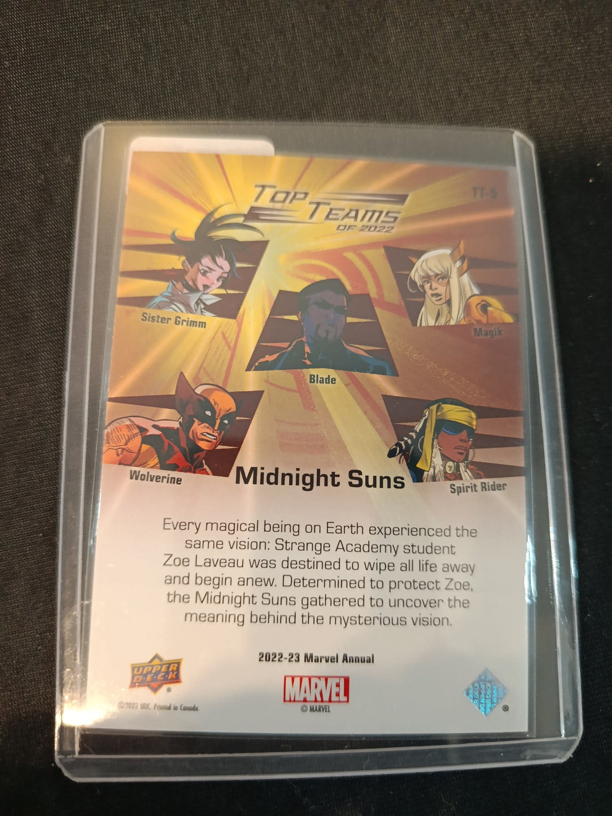 2022-23 Upper Deck Marvel Annual Top Teams of 2022 Midnight Suns #TT-5 - view 2