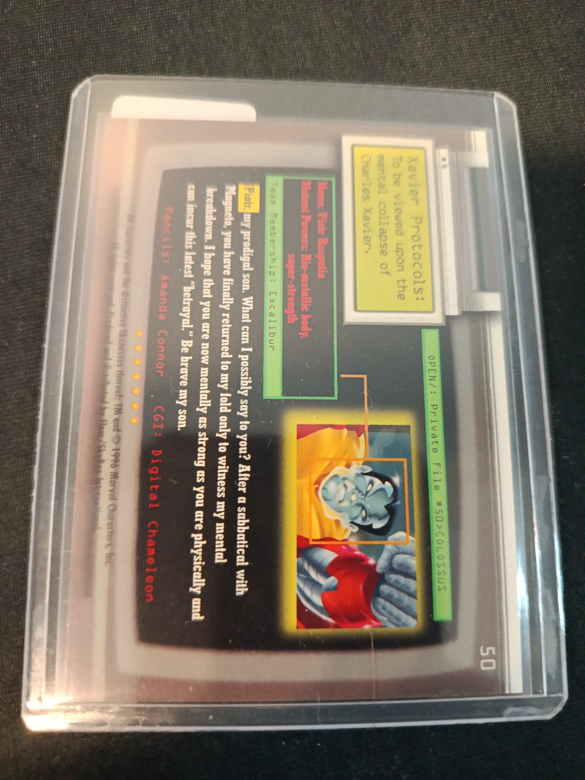 1996 Marvel / Fleer/Skybox Onslaught Onslaught Colossus #50 - view 2