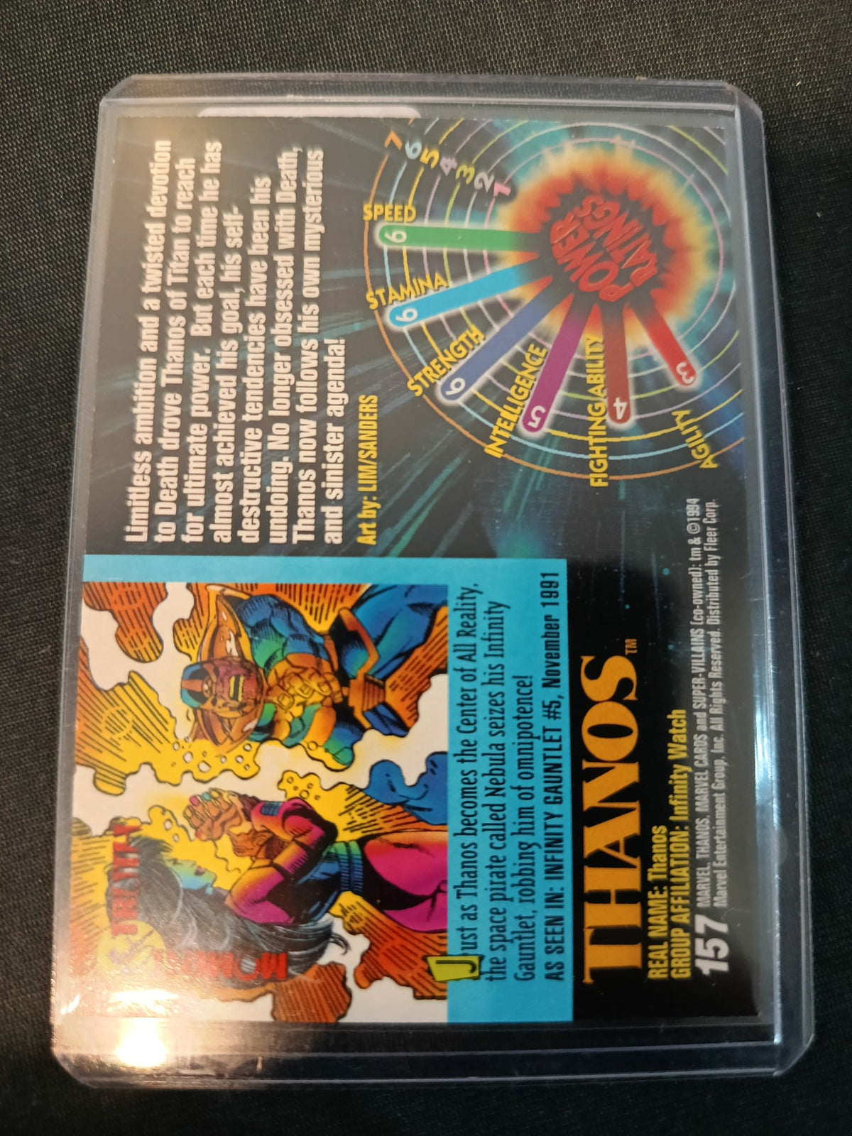 1994 Fleer Marvel Universe Super-Villains Thanos #157 - view 2