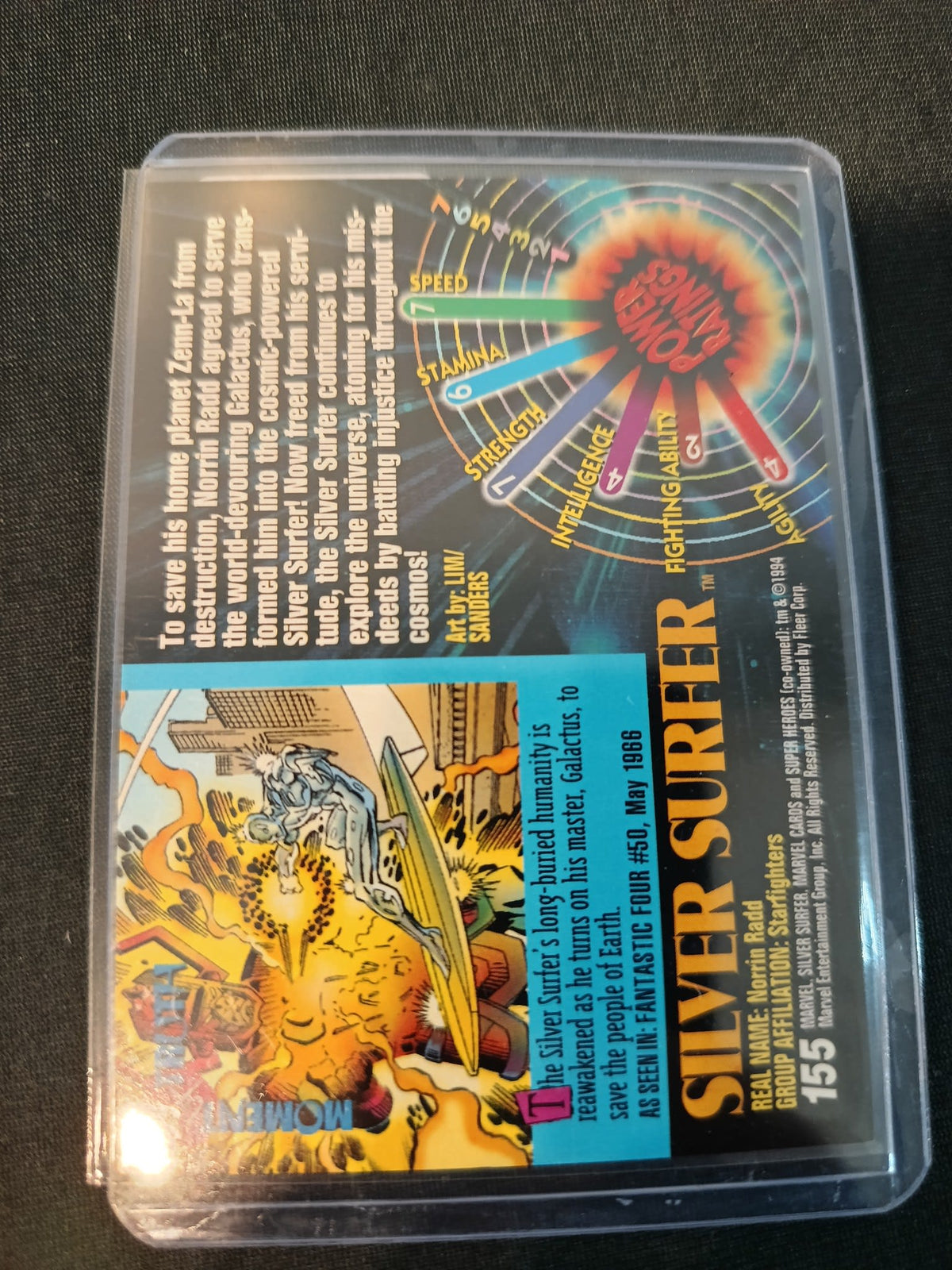 1994 Fleer Marvel Universe Super Heroes Super Heroes Silver Surfer #155 - view 2
