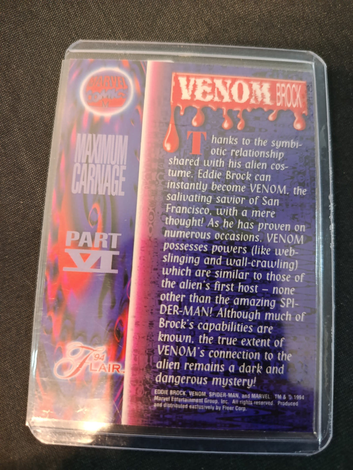 1994 Fleer Flair Marvel Annual Venom Lives Venom (Eddie Brock) #200 - view 2