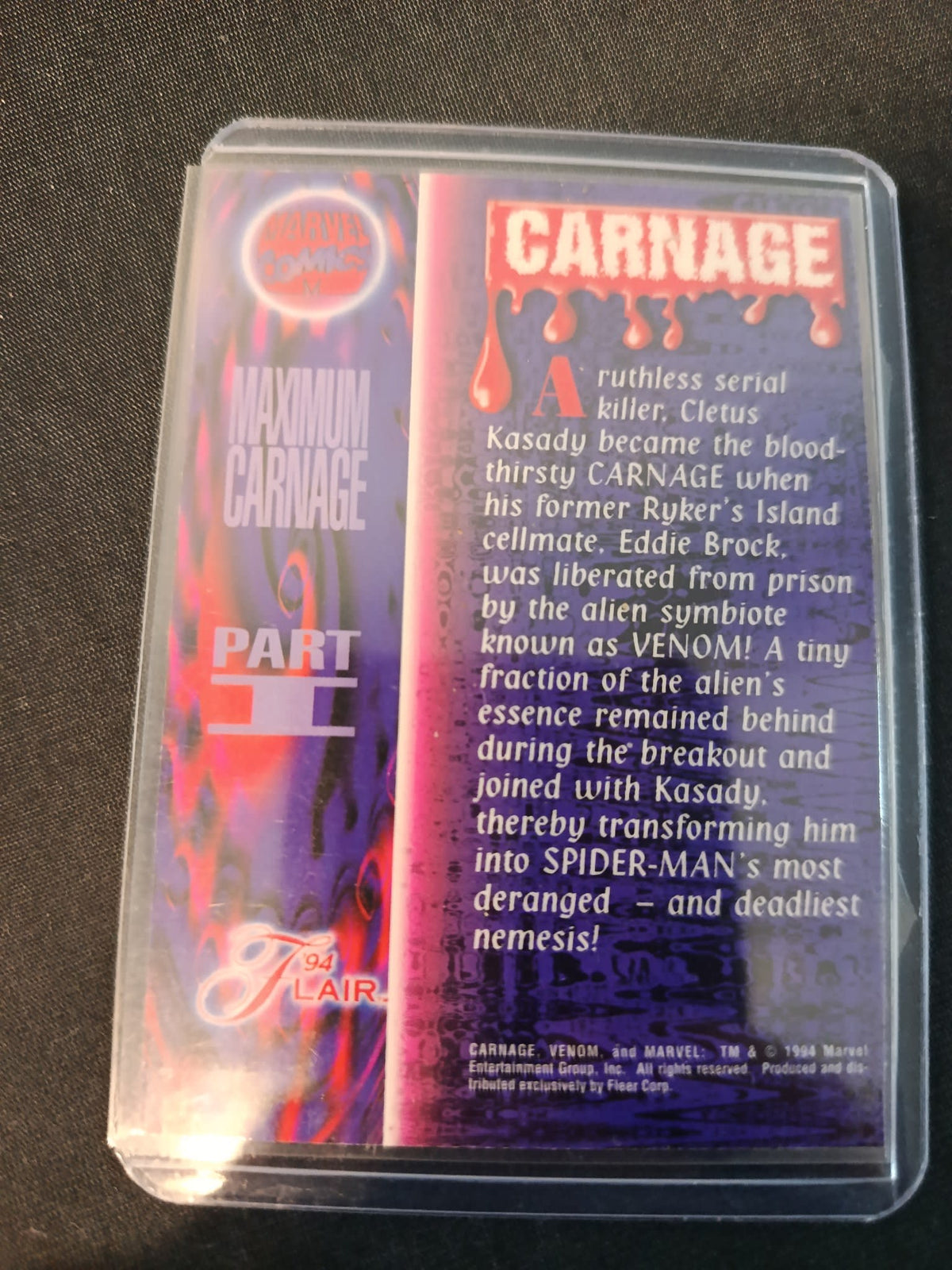 1994 Fleer Flair Maximum Carnage Carnage #200 - view 2