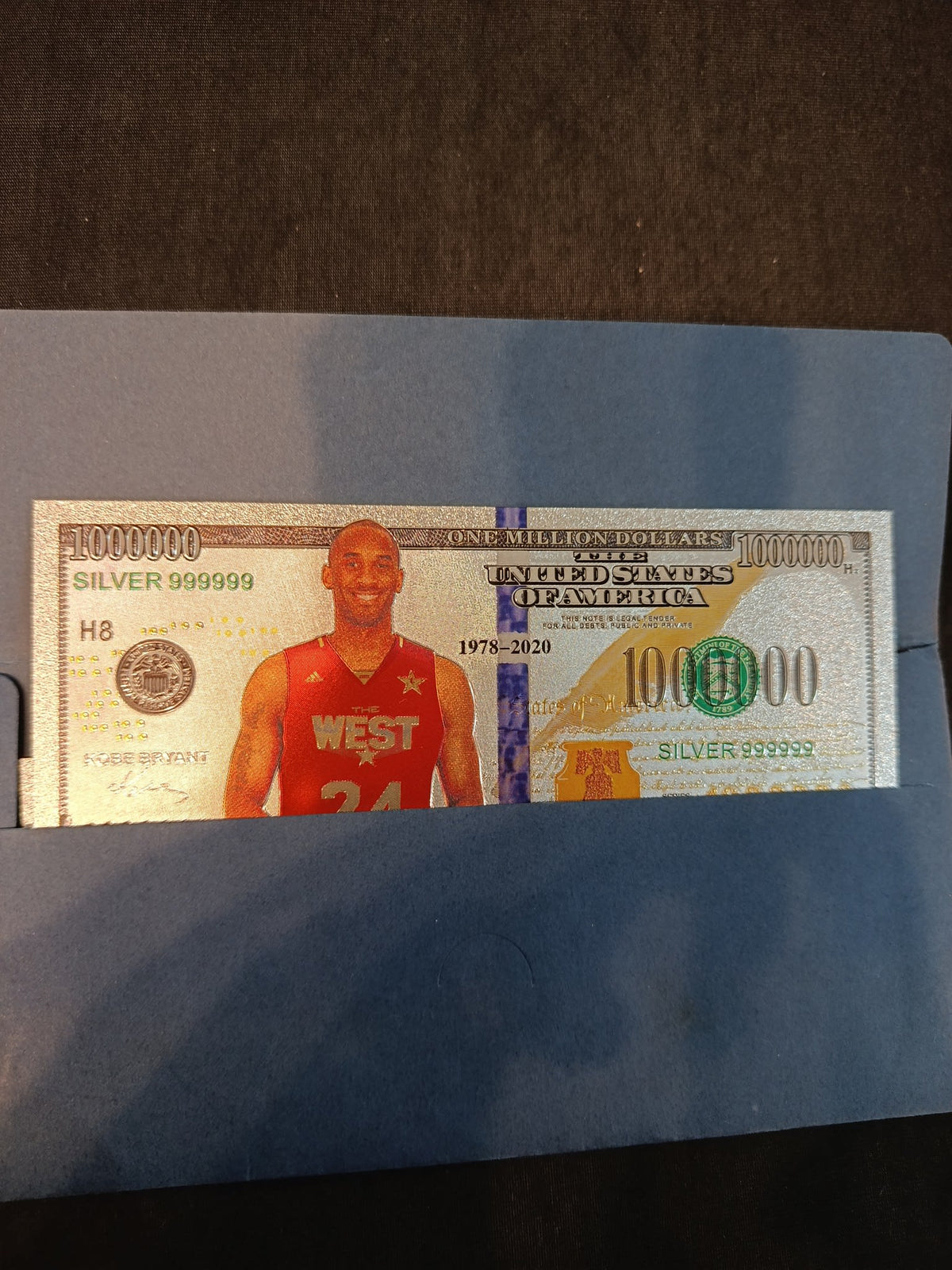 2020 Silver 999999 One Million Dollar Commemorative Banknote Kobe Bryant