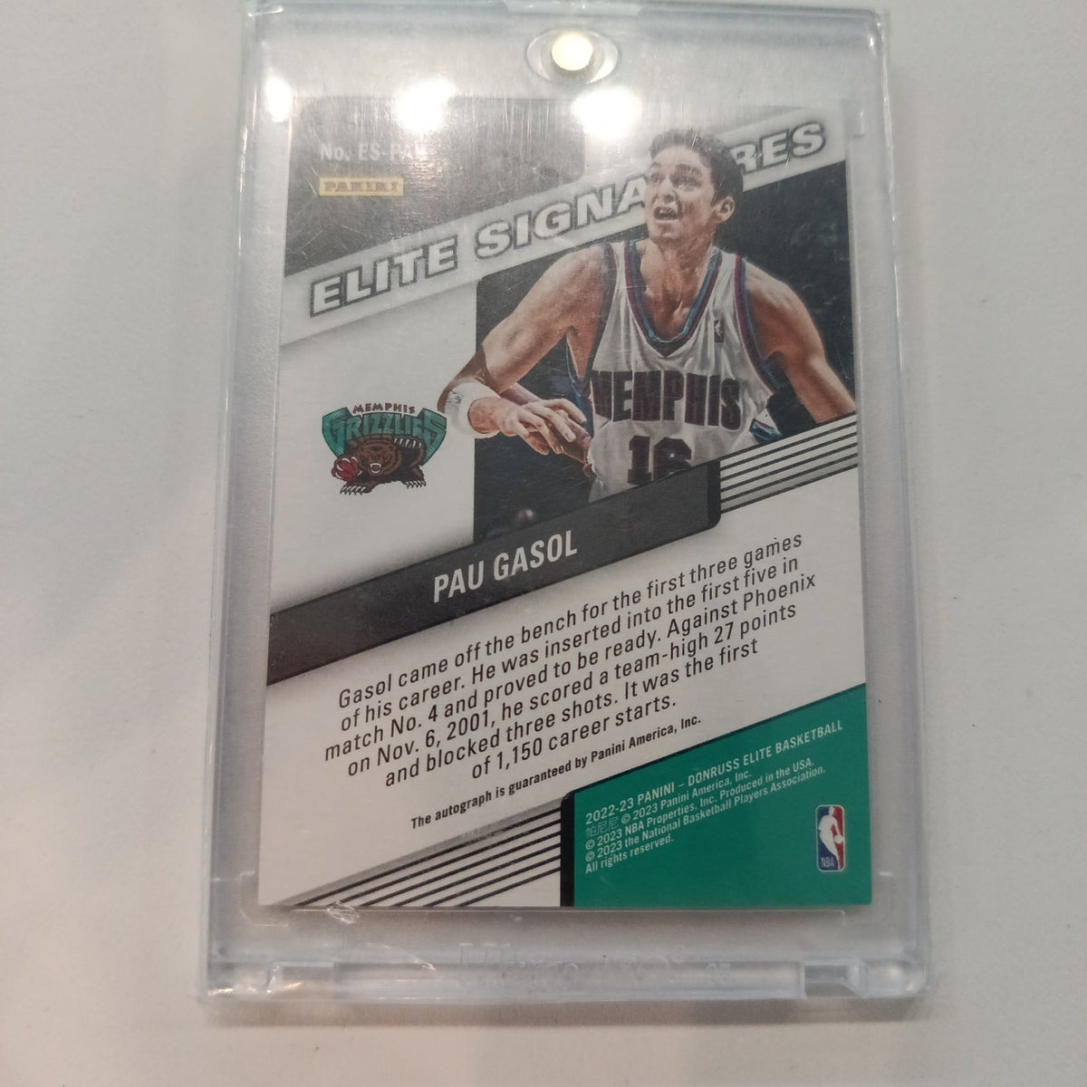 2022-23 Panini Donruss Elite Elite Signatures Pau Gasol Gold #ES-PAU - view 2