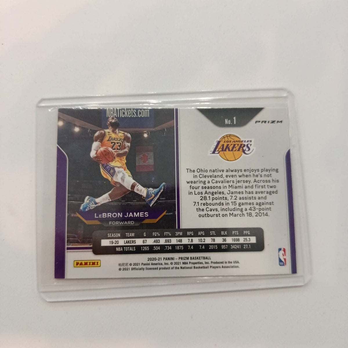 2020-21 Panini Prizm LeBron James Disco #1 - view 2