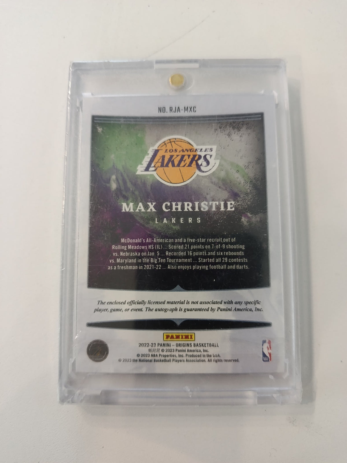 2022-23 Panini Origins Origins Max Christie Gold #RJA-MXC - view 2