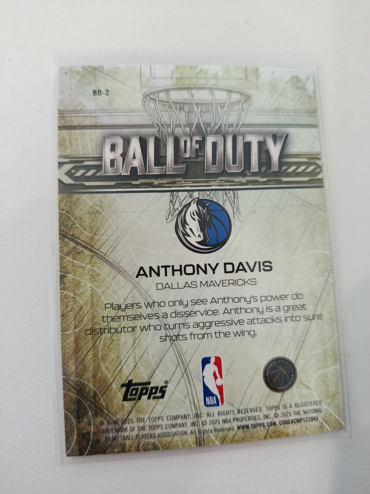 2024-25 Topps Ball of Duty Anthony Davis #BD-2 - view 2