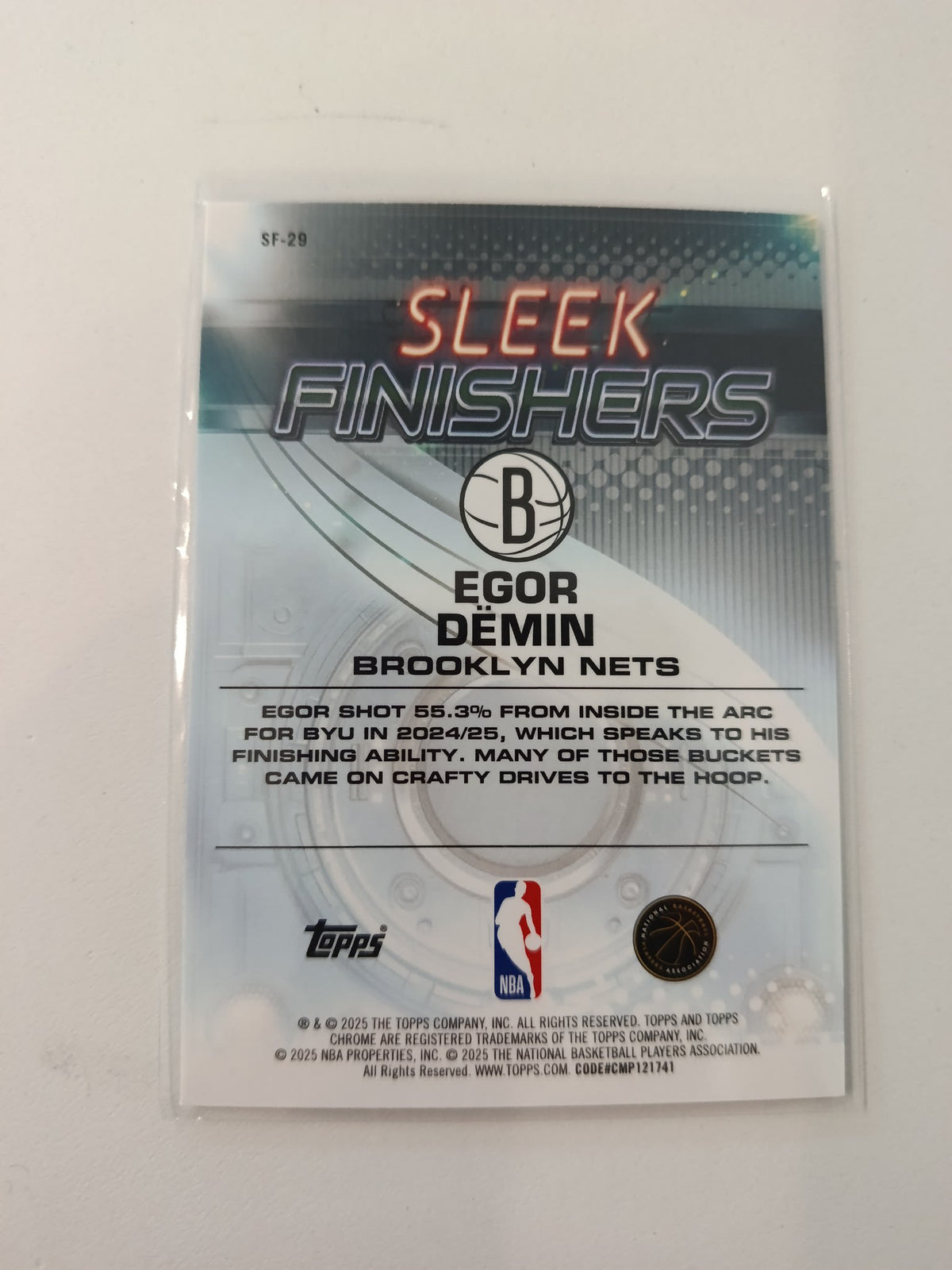 2024-25 Topps Sleek Finishers Egor Demin #SF-29 - view 2
