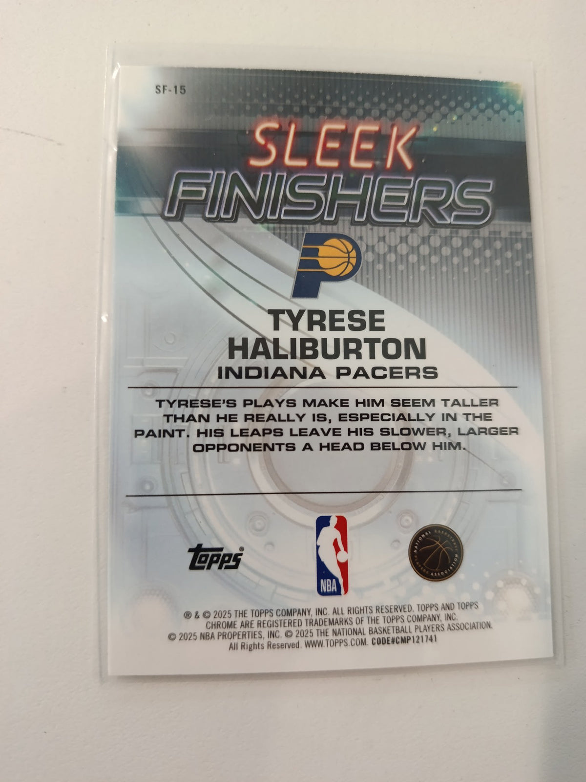 2024-25 Topps Sleek Finishers Tyrese Haliburton #SF-15 - view 2