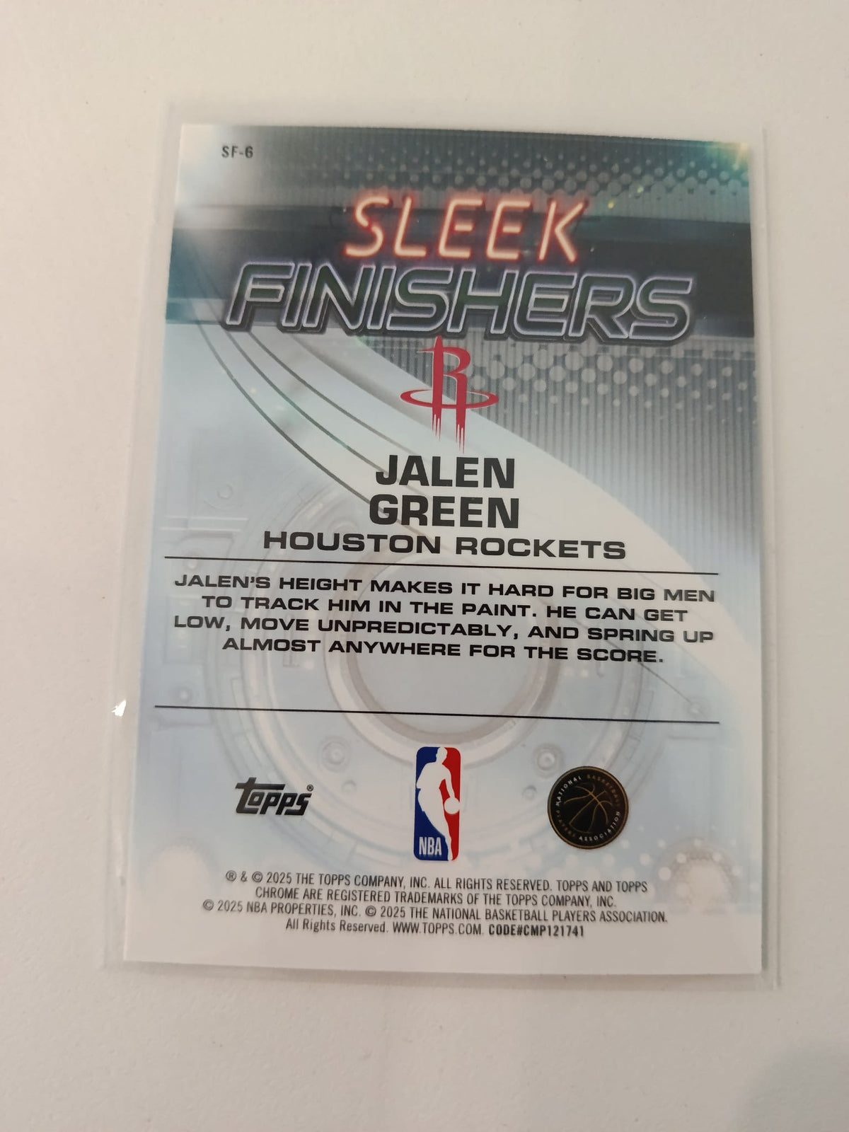 2024-25 Topps Sleek Finishers Jalen Green #SF-6 - view 2