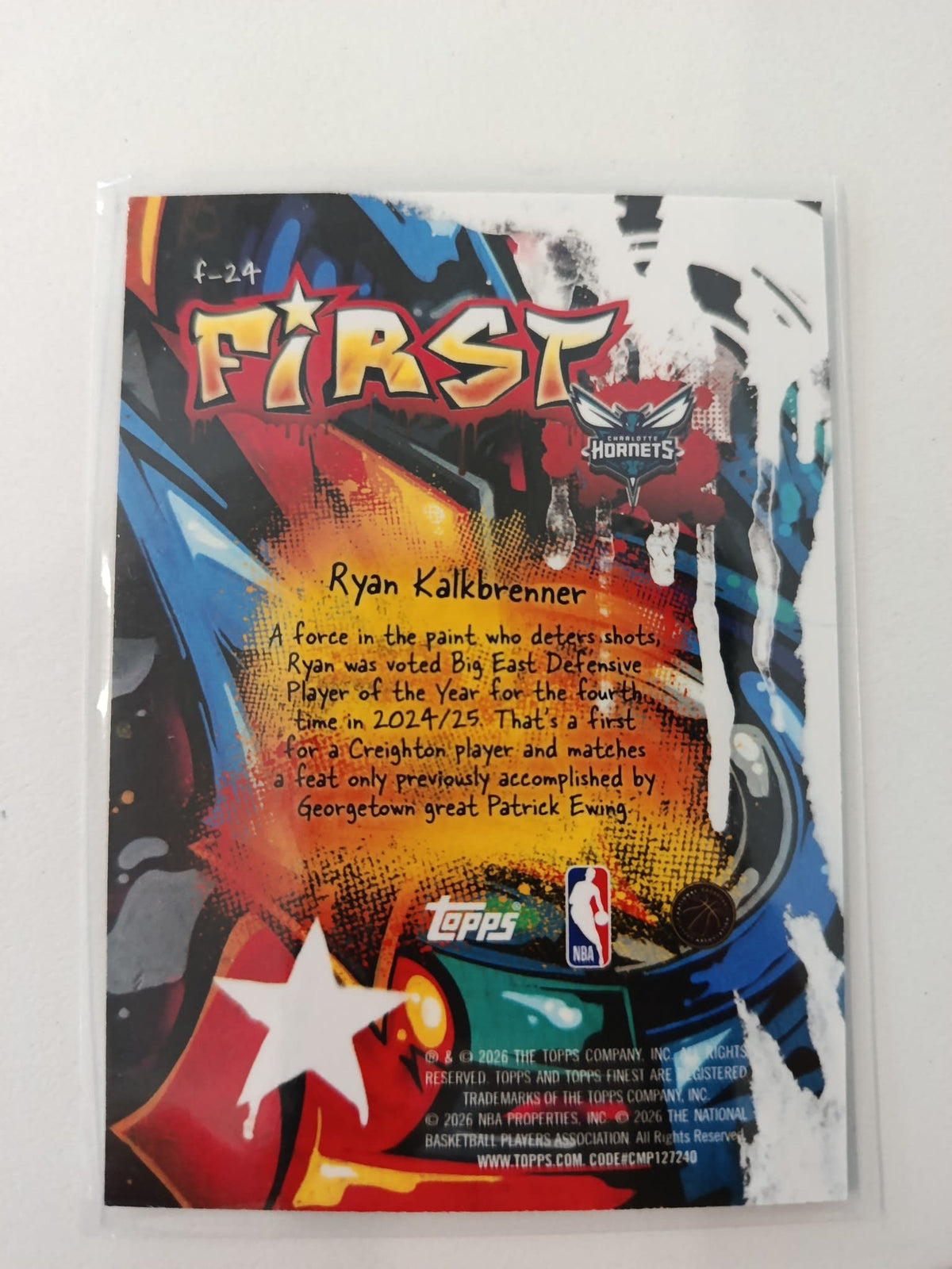 2025-26 Topps Finest First Ryan Kalkbrenner #F-24 - view 2