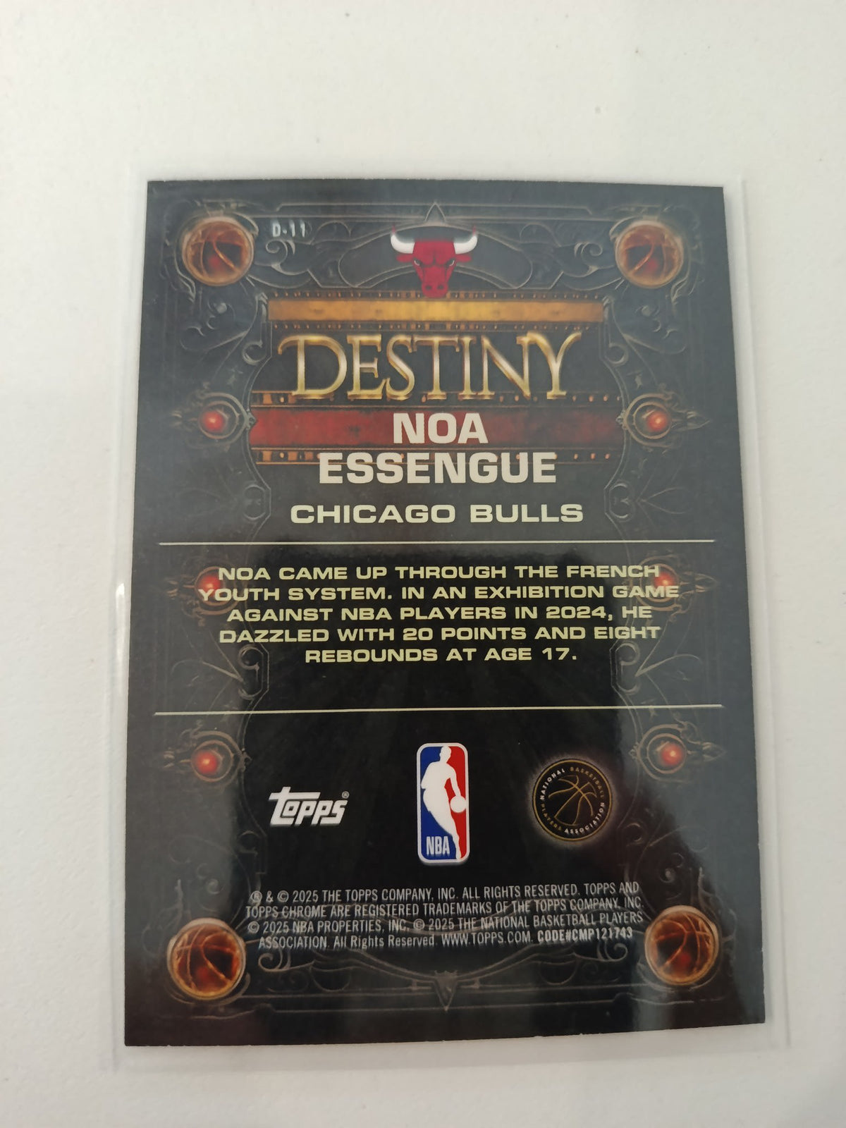 2024-25 Topps Destiny Noa Essengue #D-11 - view 2