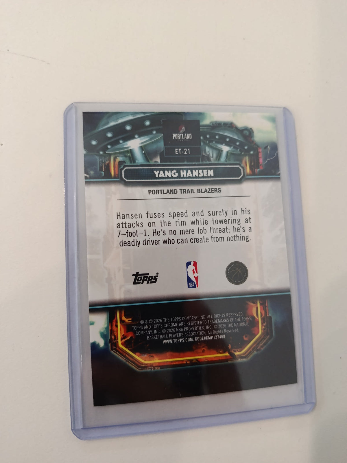 2025-26 Topps Yang Hansen #ET-21 - view 2