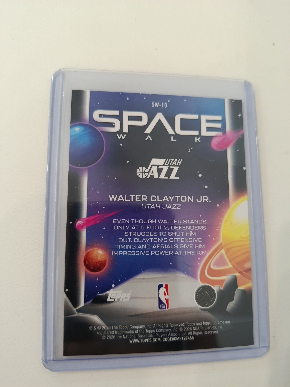 2025-26 Topps Space Walk Walter Clayton Jr. #SW-10 - view 2