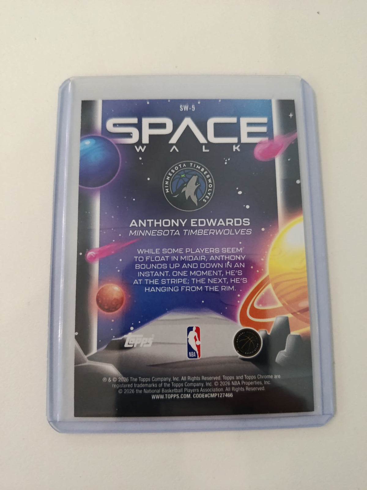 2025-26 Topps Space Walk Anthony Edwards #SW-5 - view 2