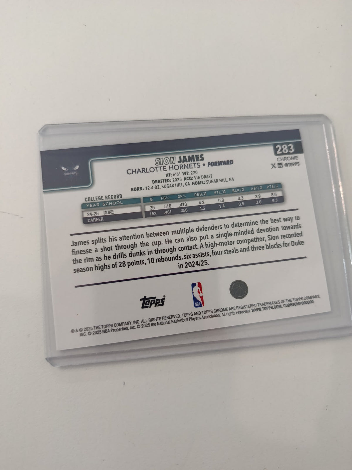 2025 Topps Sion James X-Fractor #283 - view 2