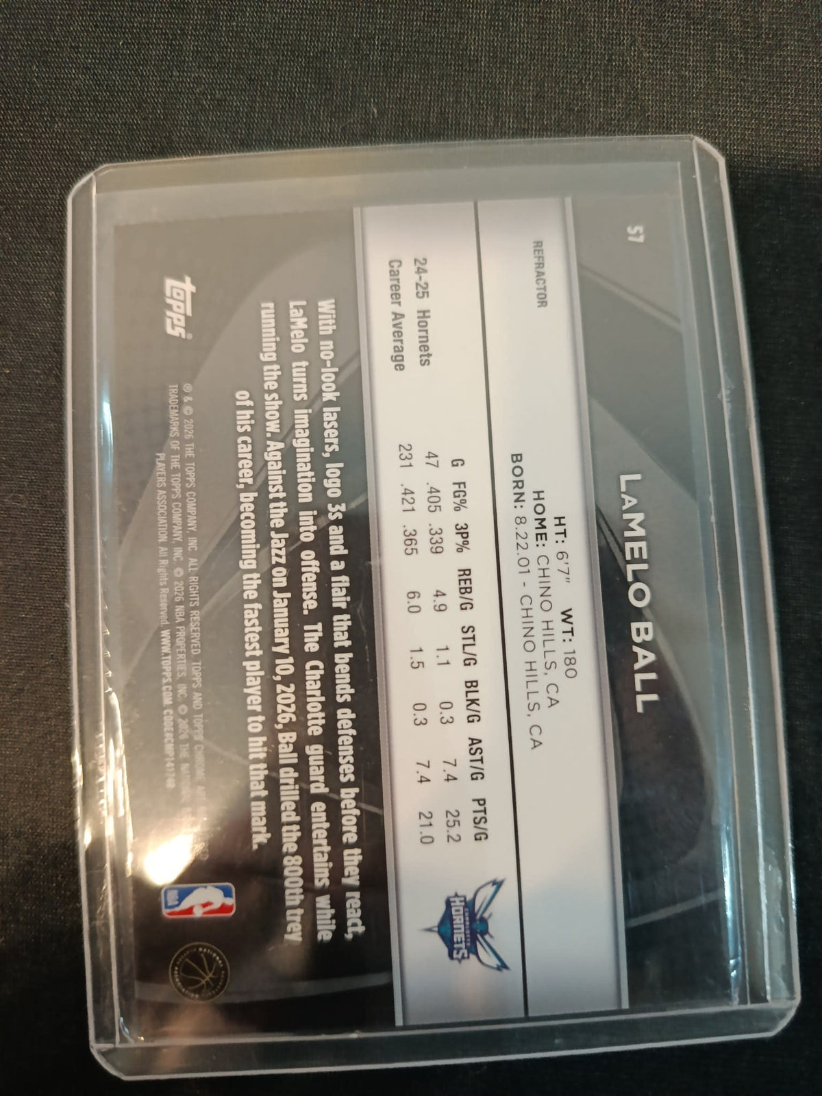 2024-25 Topps LaMelo Ball Refractor #57 - view 2