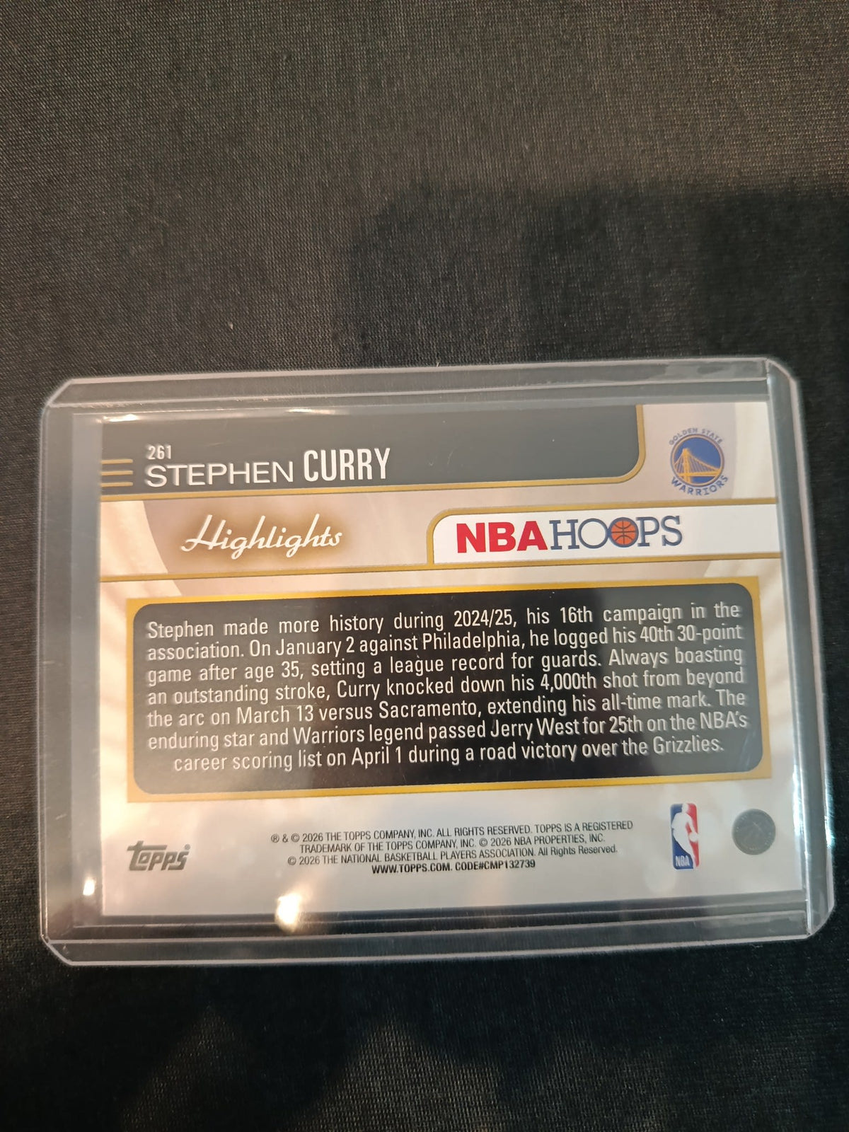 2024-25 Topps NBA Hoops Highlights Stephen Curry #261 - view 2