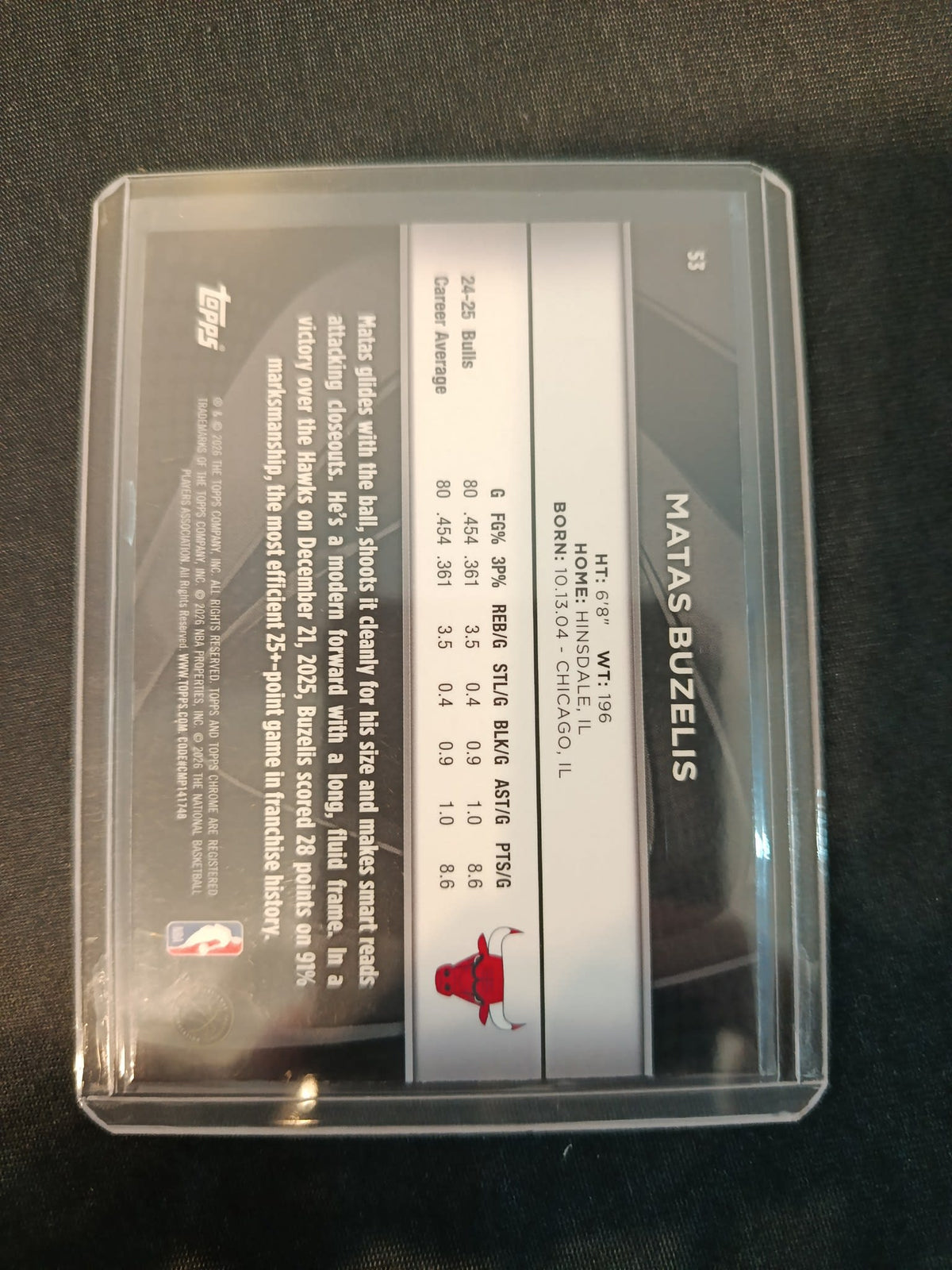 2024-25 Topps Matas Buzelis #53 - view 2