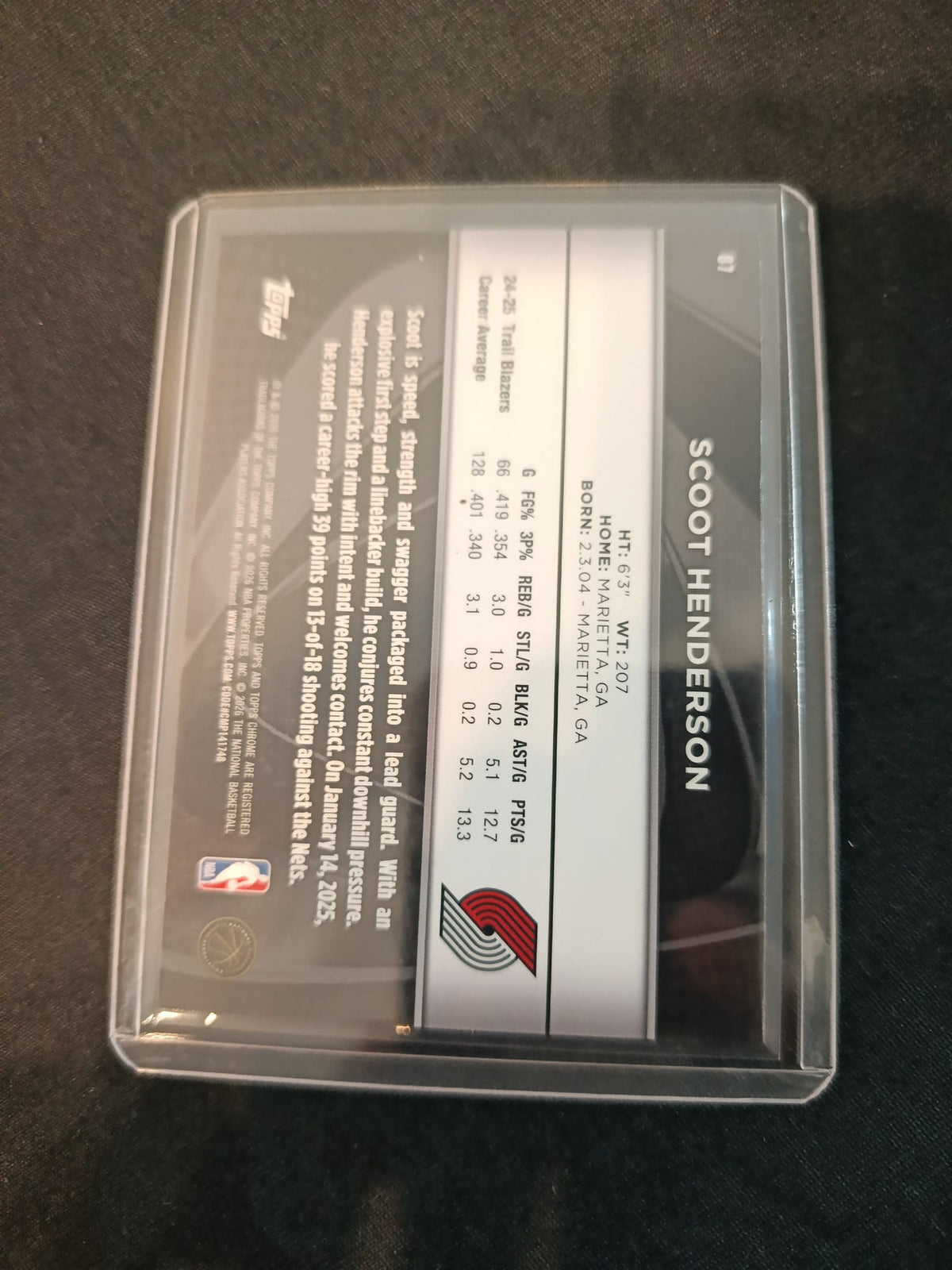 2024-25 Topps Chrome Black Scoot Henderson #87 - view 2