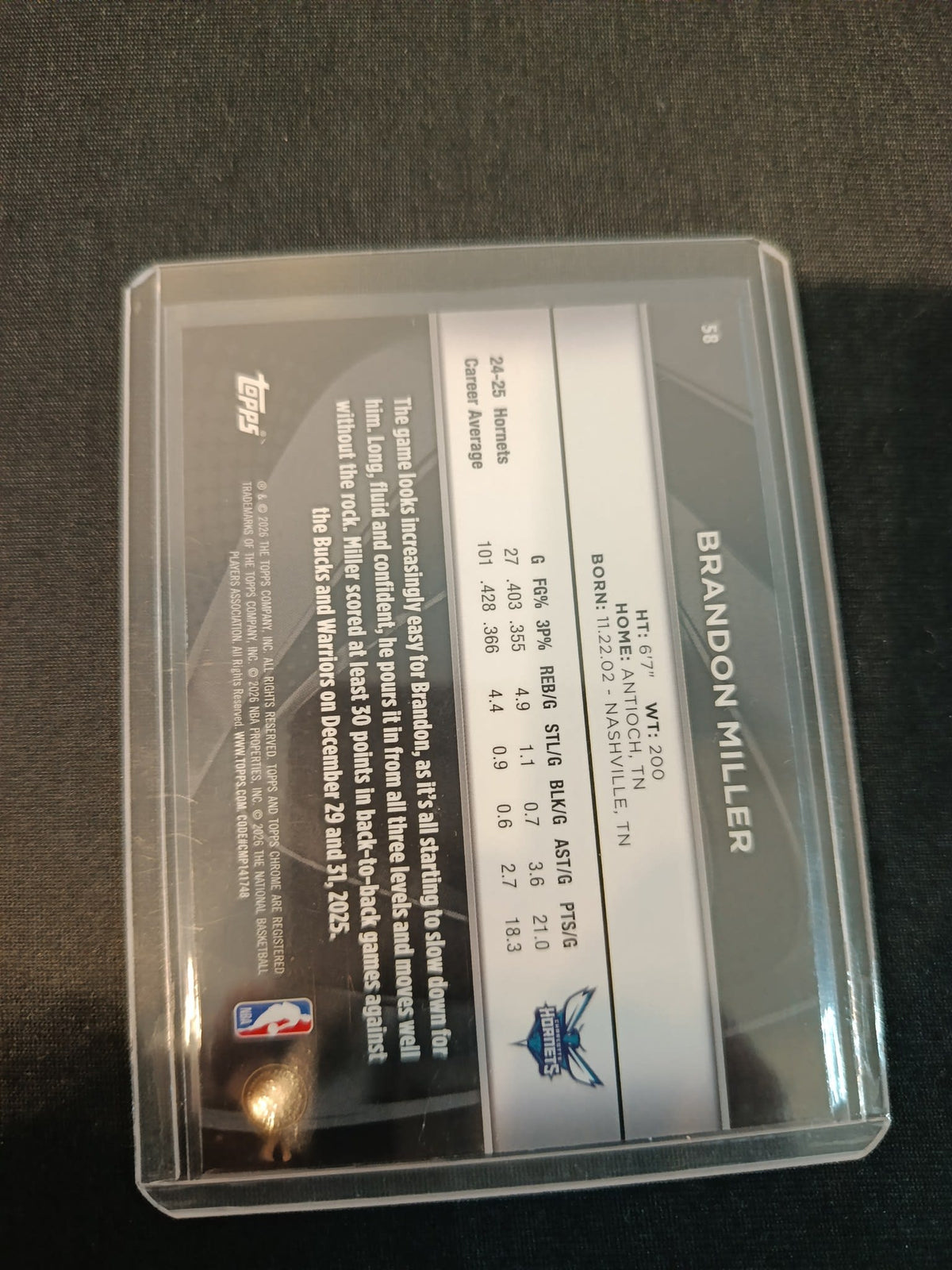 2023-24 Panini Prizm Brandon Miller #41 Panini Certified 9 - view 2