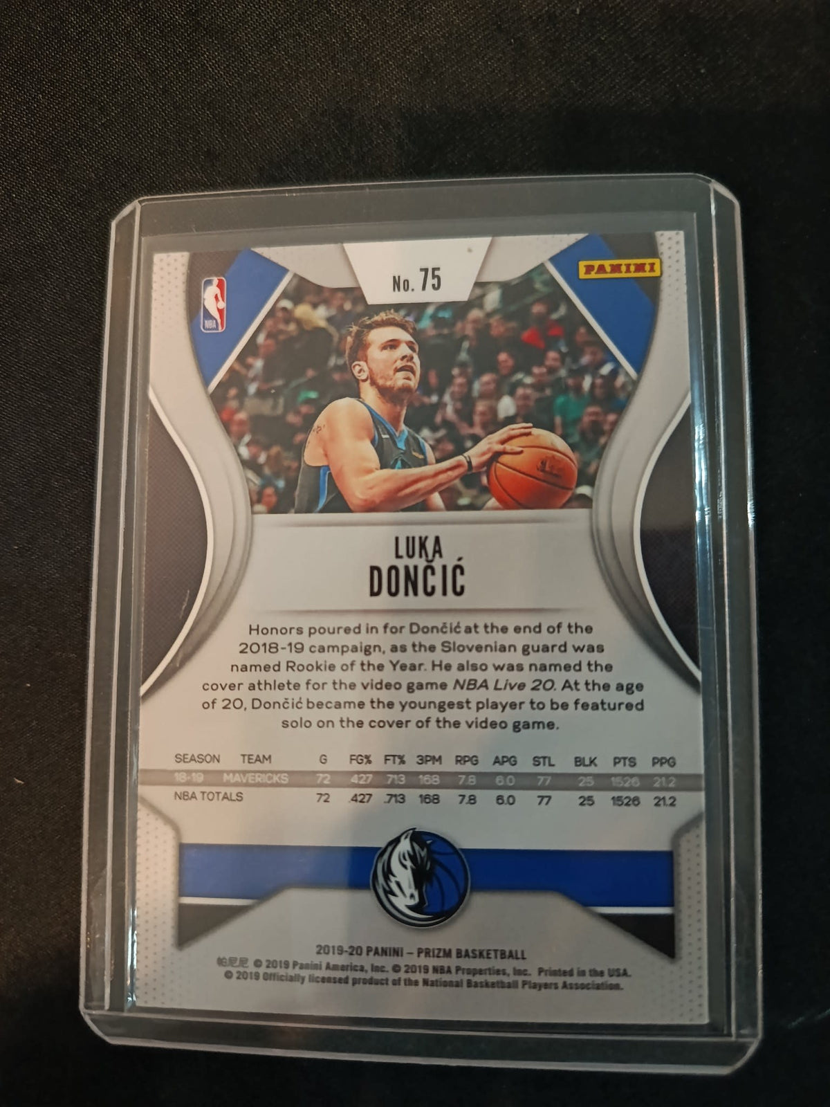 2019-20 Panini Prizm Luka Dončić #75 - view 2