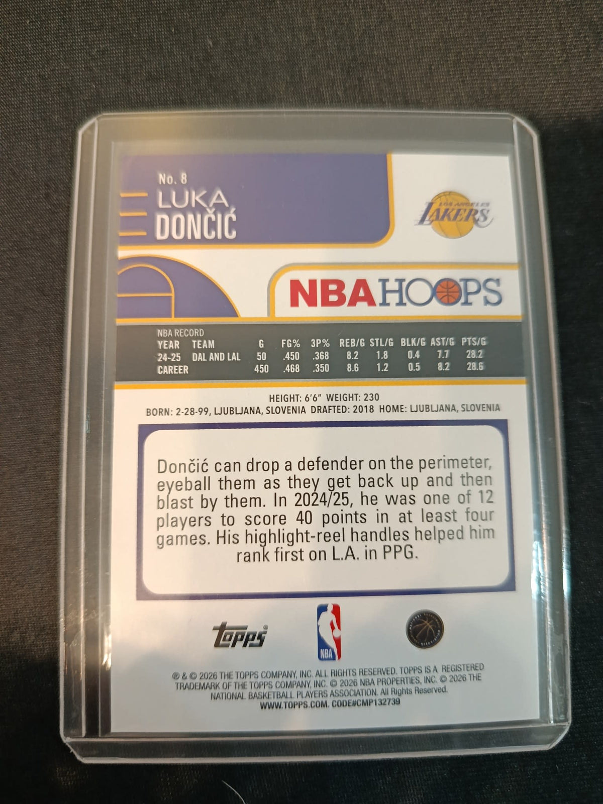 2025-26 Topps NBA Hoops Luka Dončić Silver #8 - view 2