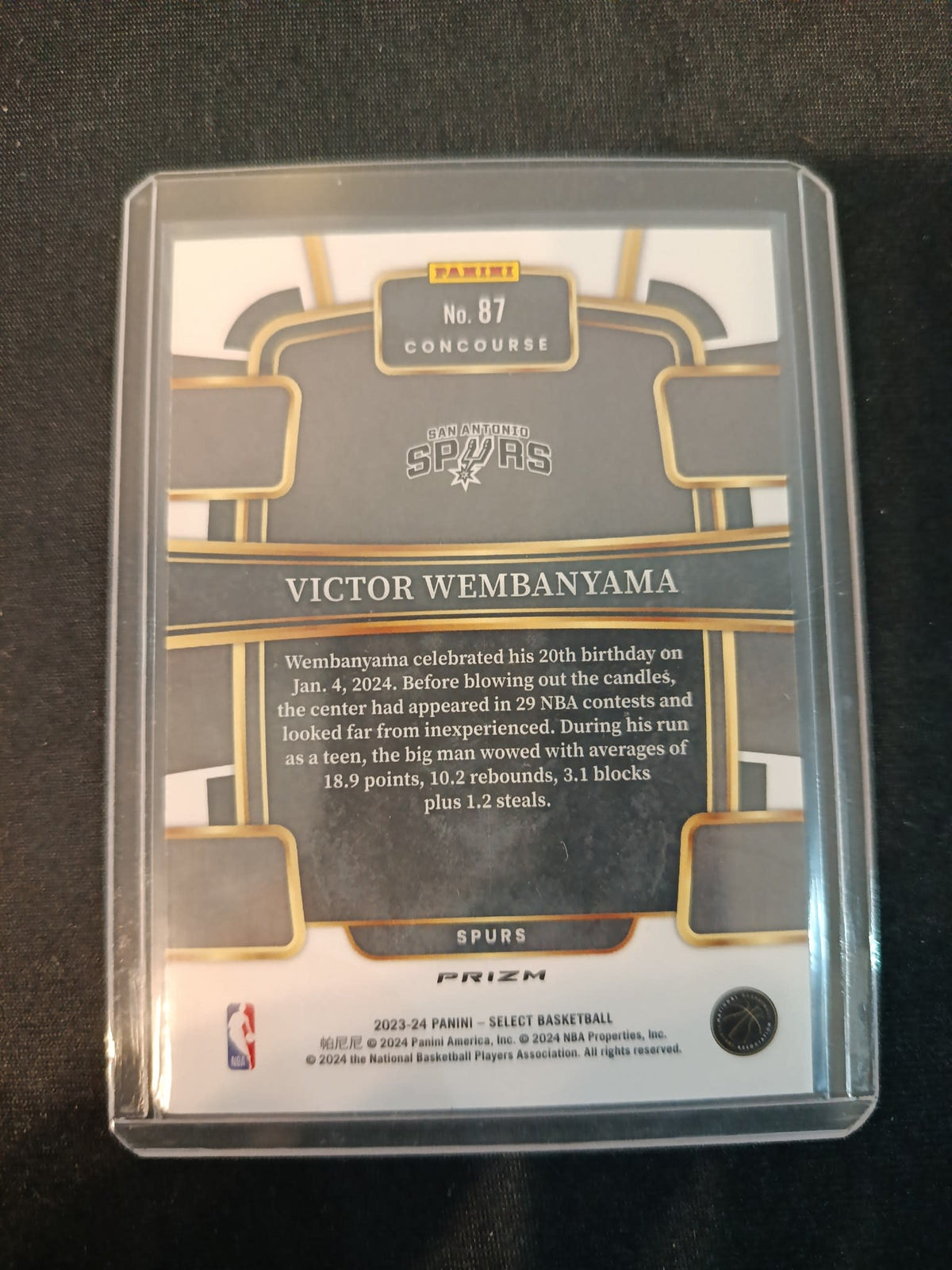 2023-24 Panini Select Concourse Victor Wembanyama Red Cracked Ice #87 - view 2