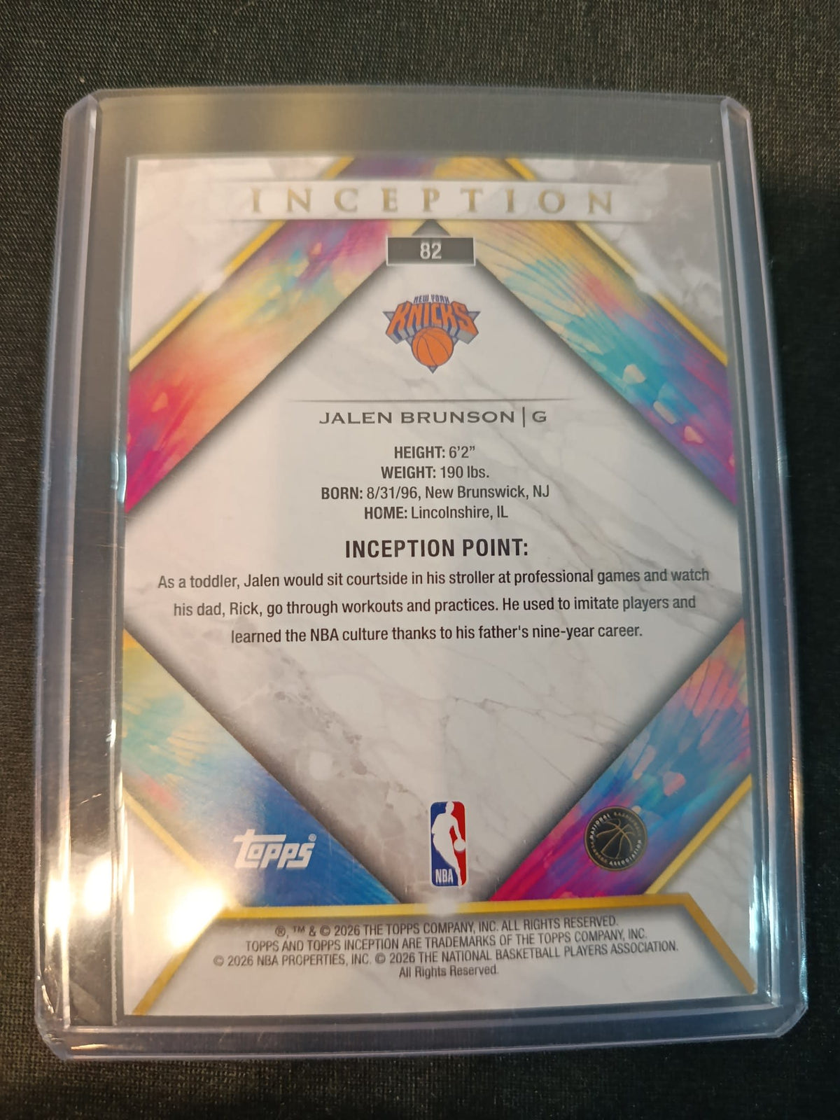 2025-26 Topps Inception Jalen Brunson Tie-Dye #82 - view 2