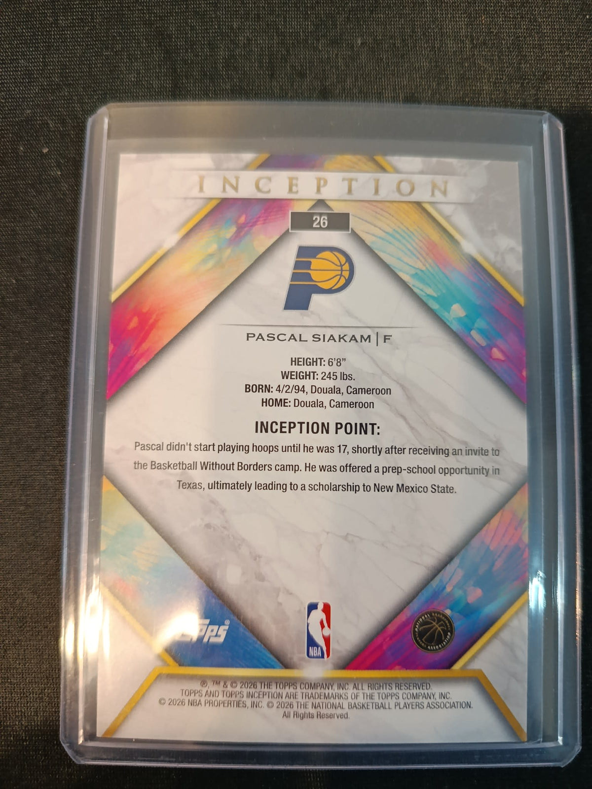 2025-26 Topps Inception Inception Point Pascal Siakam #26 - view 2