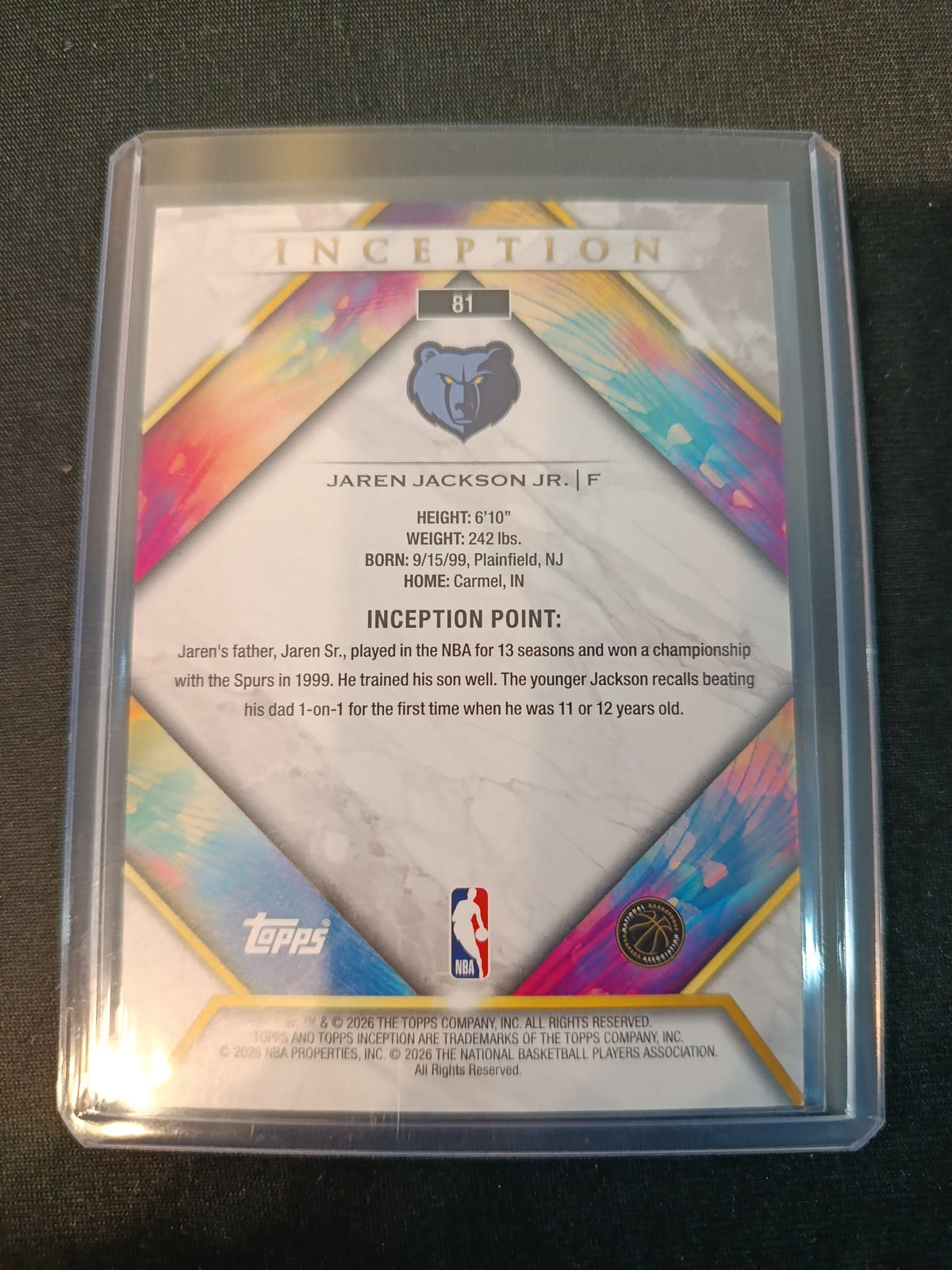 2025-26 Topps Inception Inception Point Jaren Jackson Jr. #81 - view 2