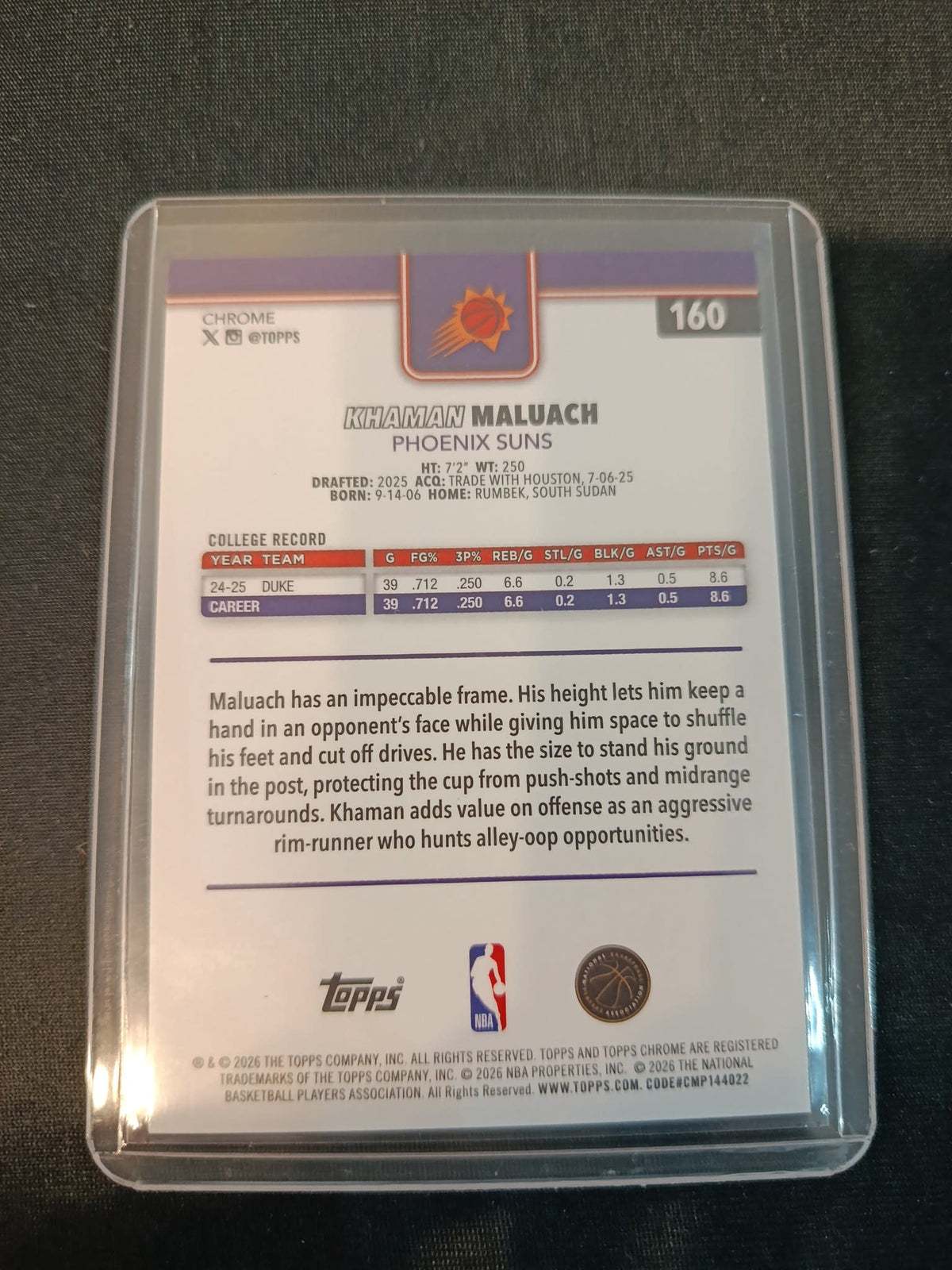 2025-26 Topps Khaman Maluach Disco #160 - view 2