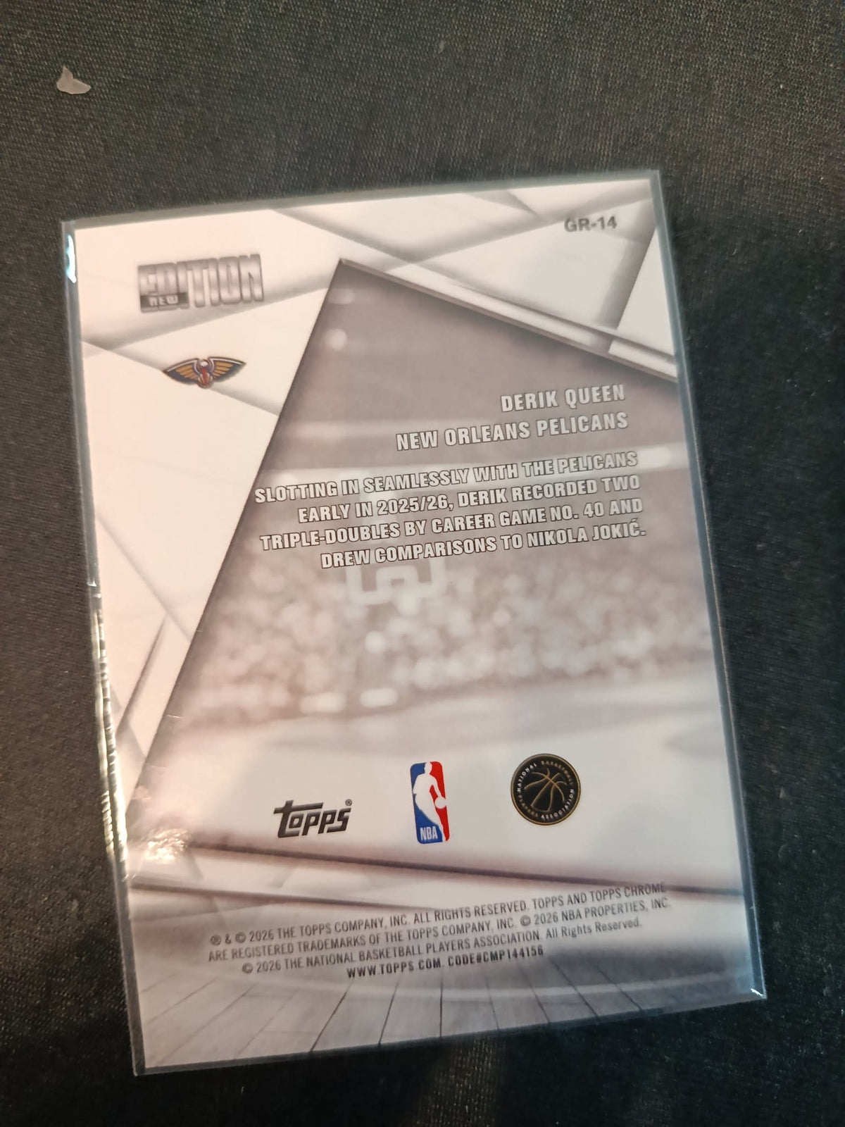2025-26 Topps New Edition Derik Queen #GR-14 - view 2