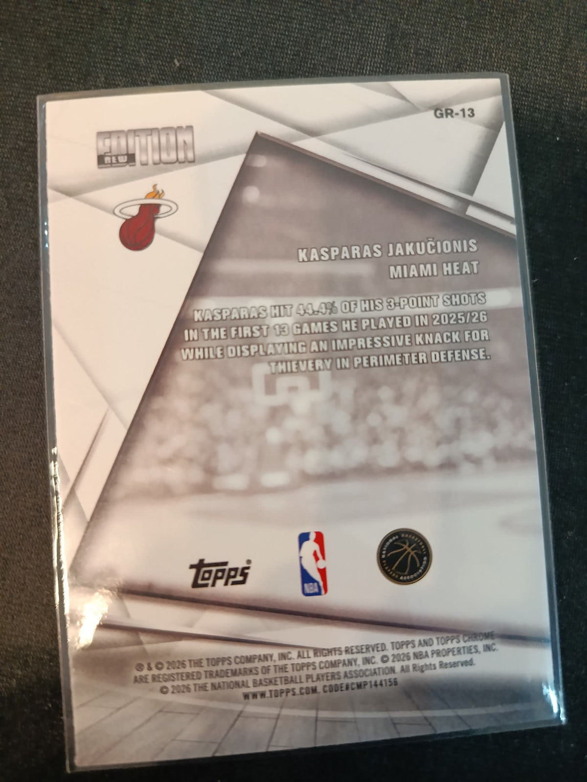 2025-26 Topps New Edition Kasparas Jakučionis #GR-13 - view 2