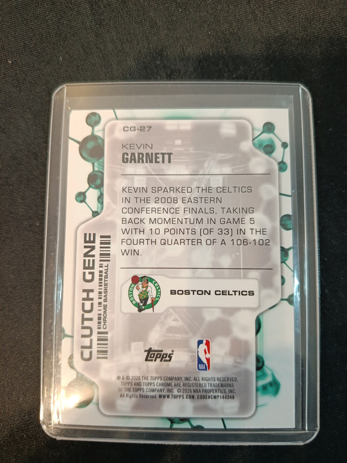 2007 Topps Chrome Clutch Gene Kevin Garnett #25 Topps 9 - view 2