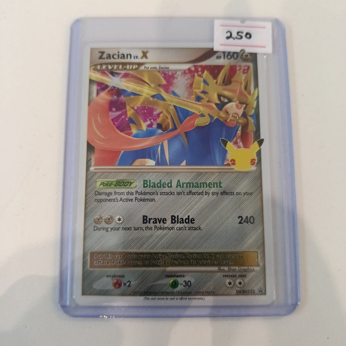 Pokemon Zacian lv. X SWSH Black Star Promos #SWSH135 2021 (English)