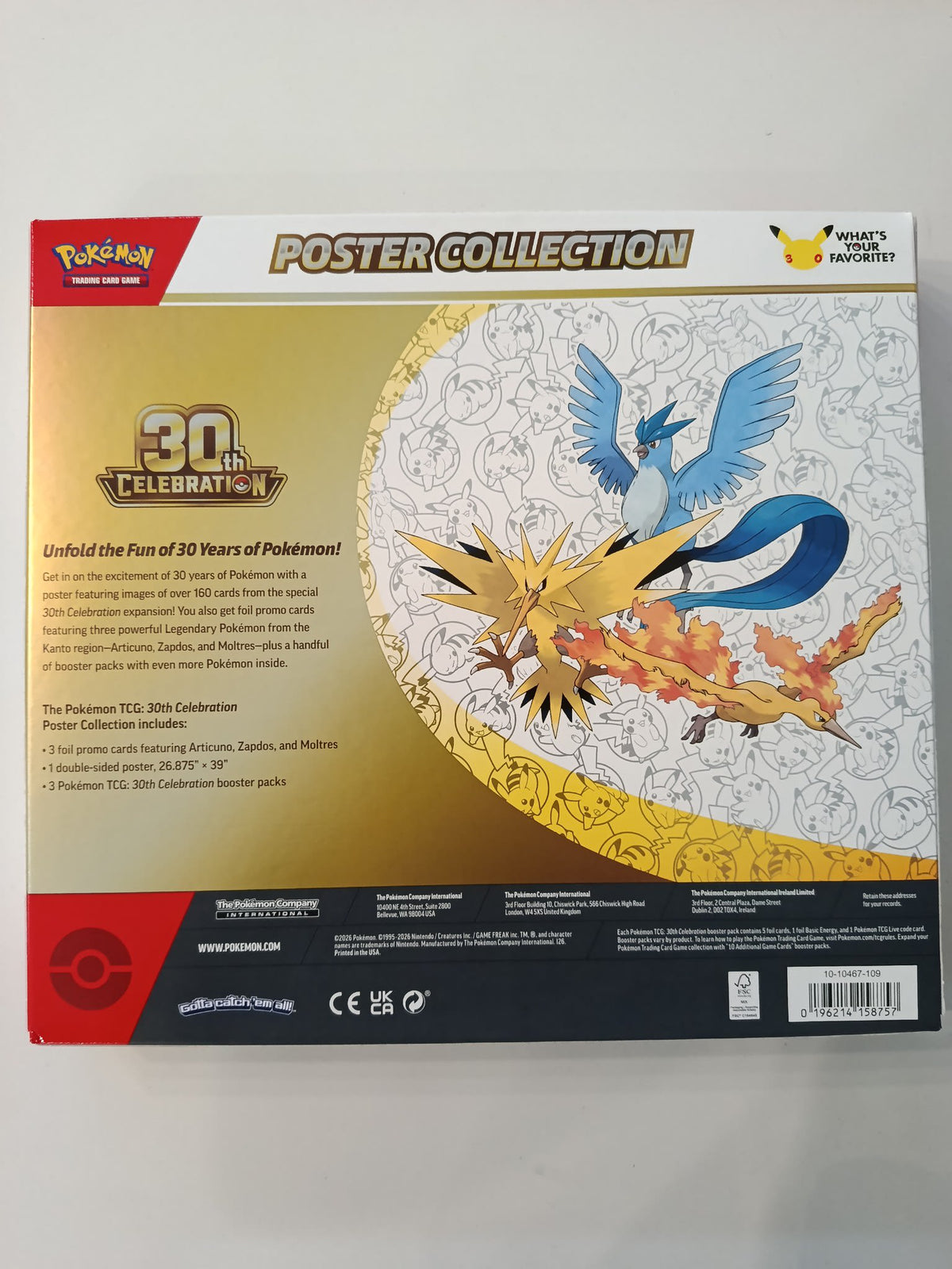 Pokemon 30th Celebration Articuno, Zapdos, Moltres Poster Collection 2026 (English) - view 2
