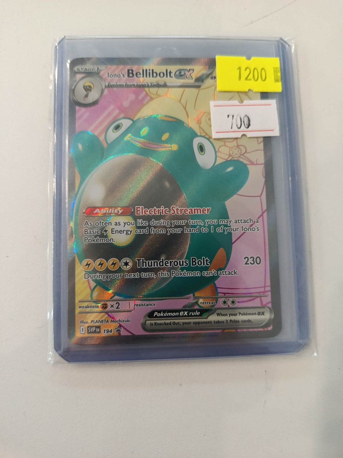 Pokemon Iono's Bellibolt ex SVP EN (Scarlet & Violet Black Star Promos) #194 2023 (English